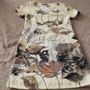 Anthropologie Floreat Snowy Egret Shift Dress